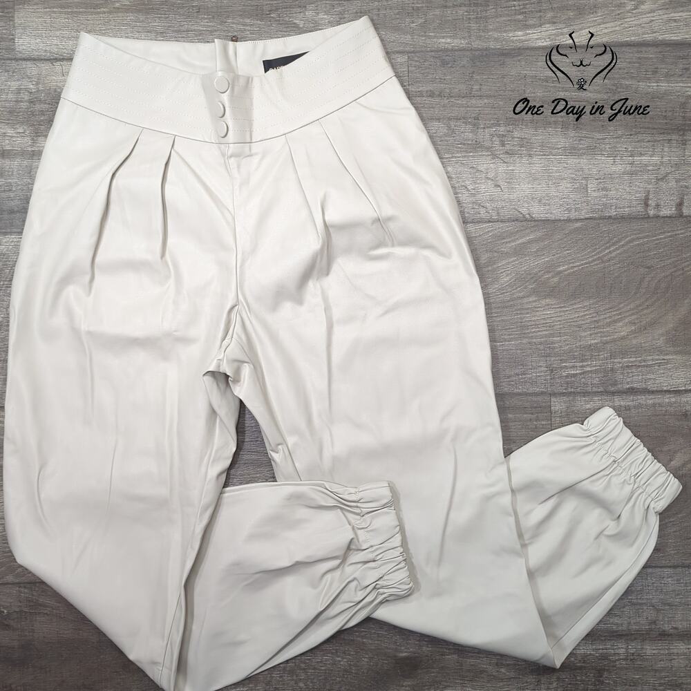 Gabrielle Union Faux Leather Jogger Style Pants Size M